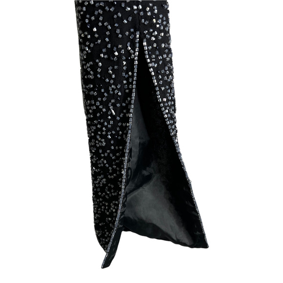 JK Ara Women's Slit Midi Skirt Formal Beaded Adjustable Waist  Black 16 NWT $98 - Picture 8 of 11